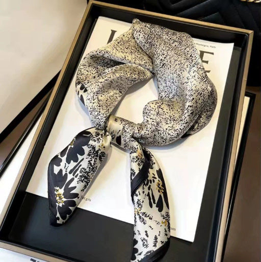 Kerchief Scarf Letter Printed Scarf Scarf Imitated Silk Scarves