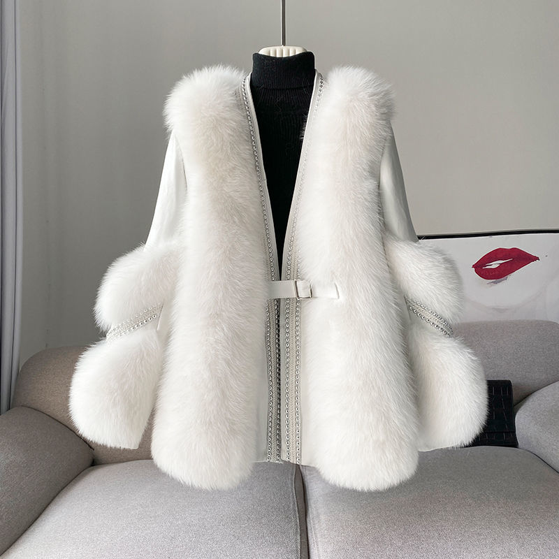 Loose Fashionable Warm Mid-length Fur Coat