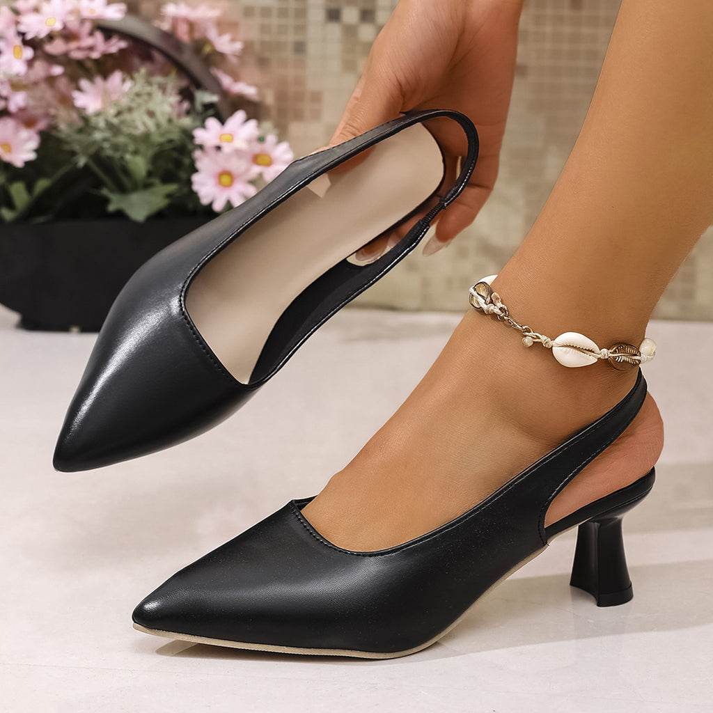 Pointed Toe Sandals Women's Mid Heel